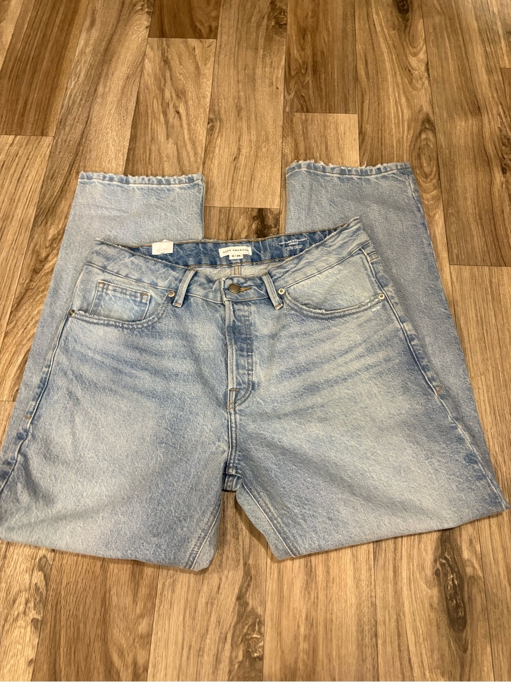 Good American Women's VIntage Straight Ankle Jeans Light Blue 8/29 - Picture 2 of 5